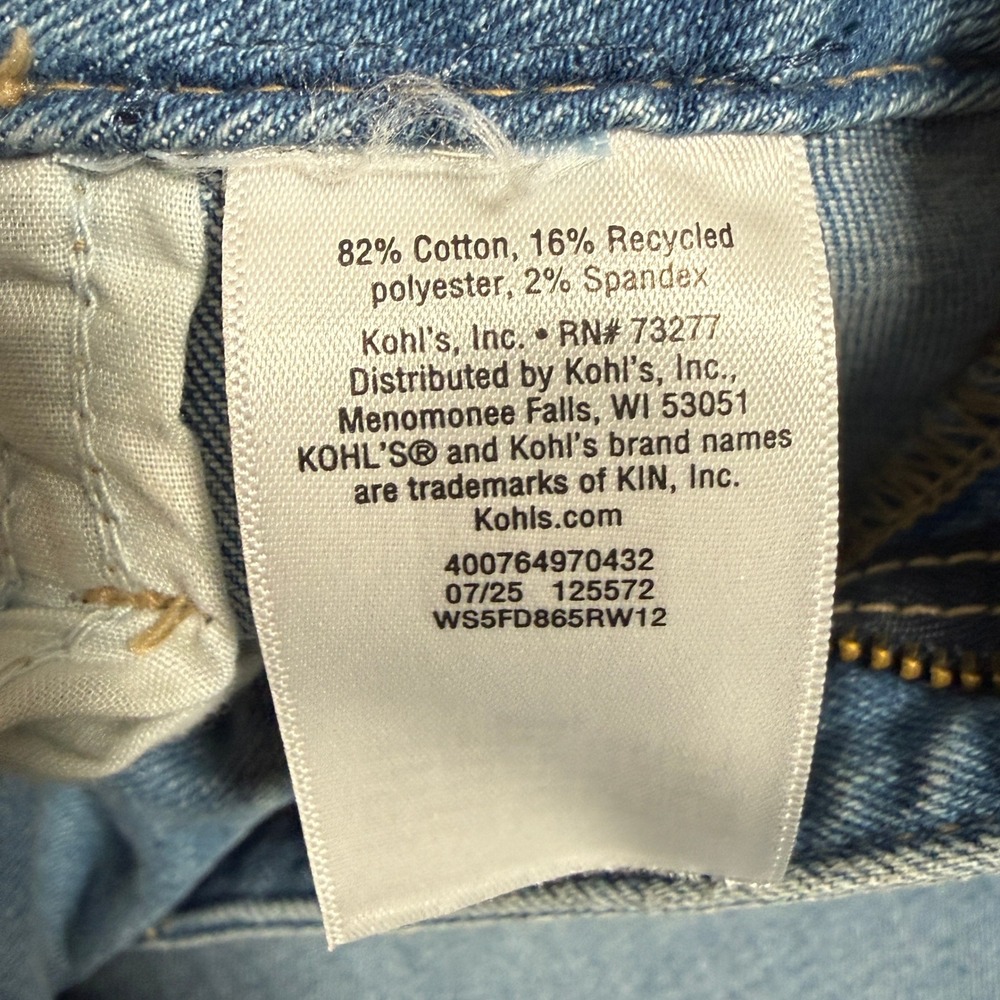 Sonoma Goods for Life Womens Mid-Rise Bootcut Stretch Jeans Light Wash Size 16 - Picture 7 of 12